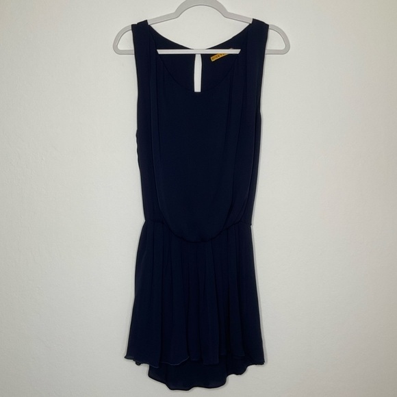 Alice + Olivia Silk Sleeveless Midi Dress Keyhole Back in Navy Size S/P - Picture 8 of 14